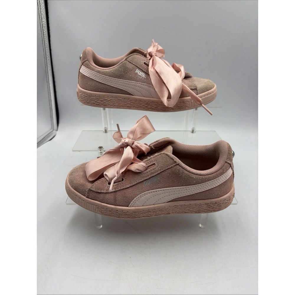 Puma Vikky Ribbon Suede Shoes Little Kids Size 13.5 Pink Super Cute